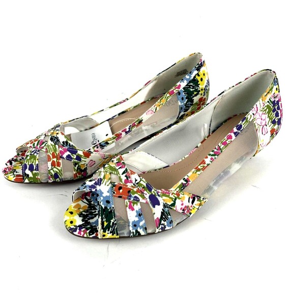 East 5th Womens Slip On Shoes Multi Floral Closed Toe Sheer Sides Wedge heel SZ9 - Picture 8 of 16